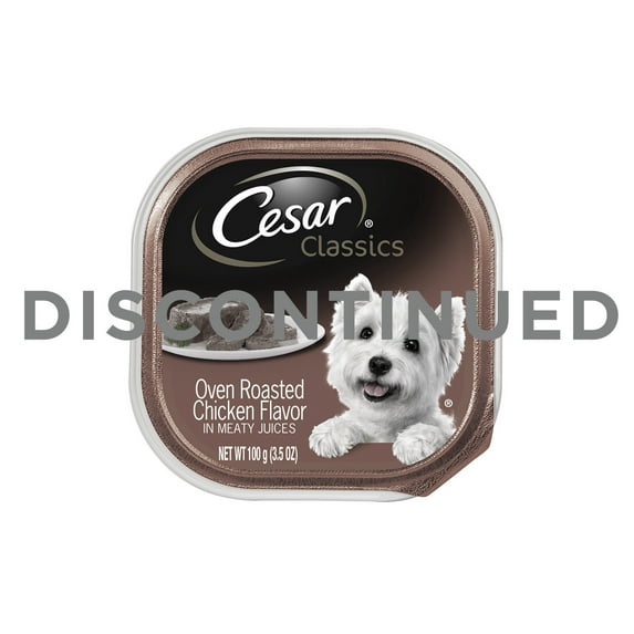 (24 Pack) CESAR Soft Wet Dog Food Classic Loaf in Sauce Oven Roasted Chicken Flavor, 3.5 oz. Easy Peel Trays