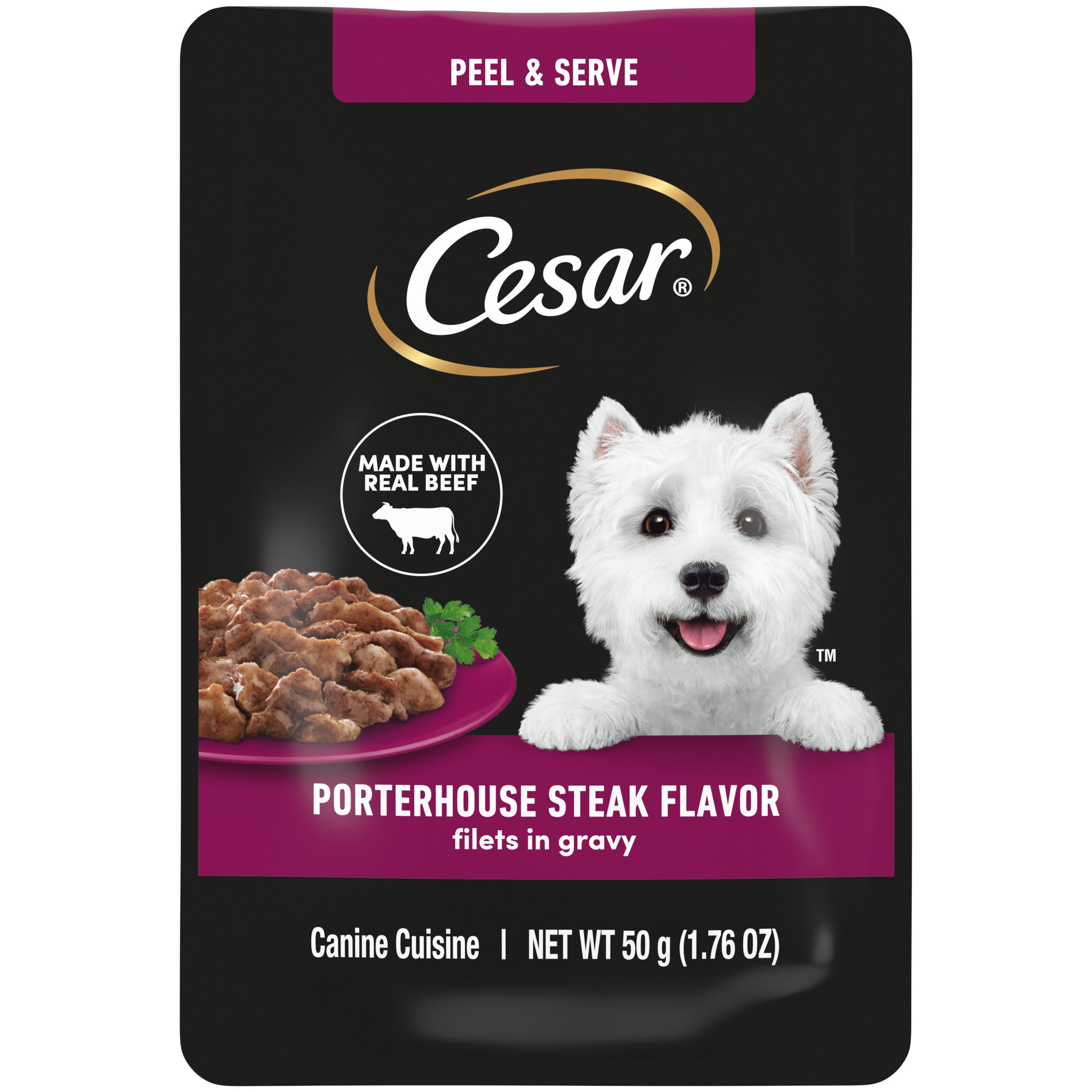 CESAR Wet Dog Pouch Porterhouse Steak 1ct