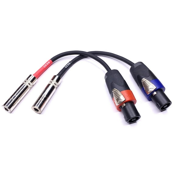 CESS-026 Speak-on to 6.35mm - 1/4 TS Female Jack to Speakon Speaker Cables - 2 Pack