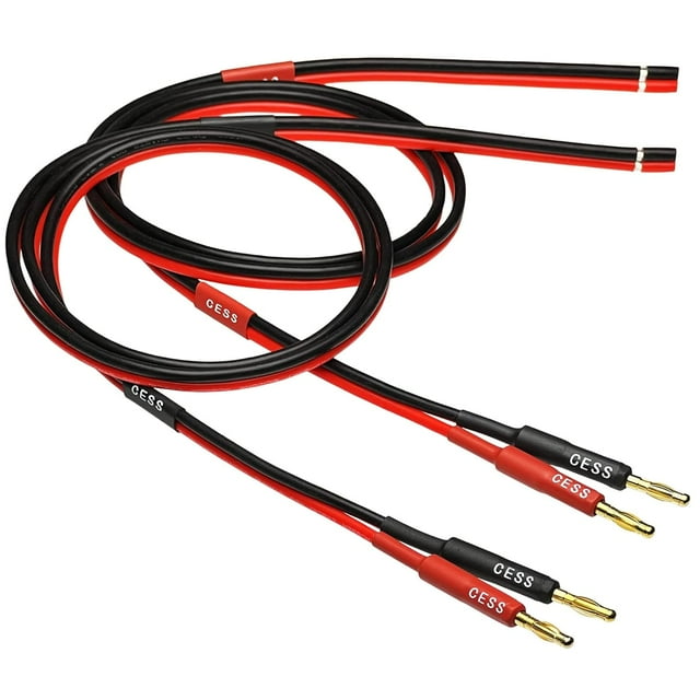 CESS2253f Banana Plug Adapter Connector to Bare Wire Open End Audio