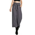 thumbnail image 1 of CEST TOI Womens High Rise Paper-bag Waist Cropped Wide Leg Culotte Pants (M, Dark Gray), 1 of 3
