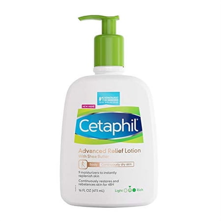 CETAPHIL Advanced Relief Lotion with Shea Butter | 16 oz | For Dry, Sensitive Skin | 48-Hr Moisture | Restores Skin Barrier | Hypoallergenic | Fragrance Free | Dermatologist Recommended Brand