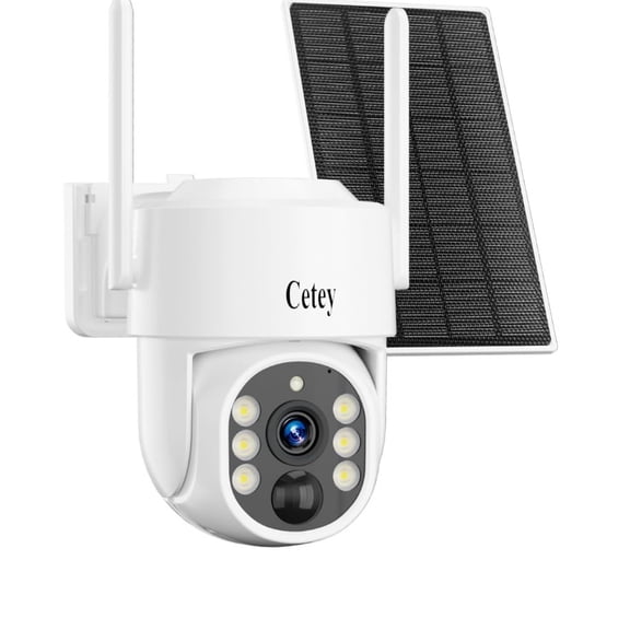 CETEY 4G LTE CELLULAR SOLAR SECURITY CAMERA WIRELESS OUTDOOR - WHITE