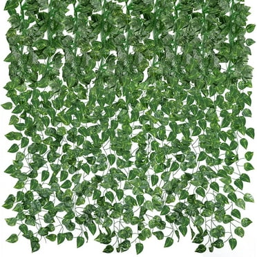 CEWOR 24 Pack 168ft Artificial Ivy Greenery Garland, Fake Vines Hanging Plants Backdrop for Room Bedroom Wall Decor, Green Leaves for Jungle Theme Party Wedding Decoration