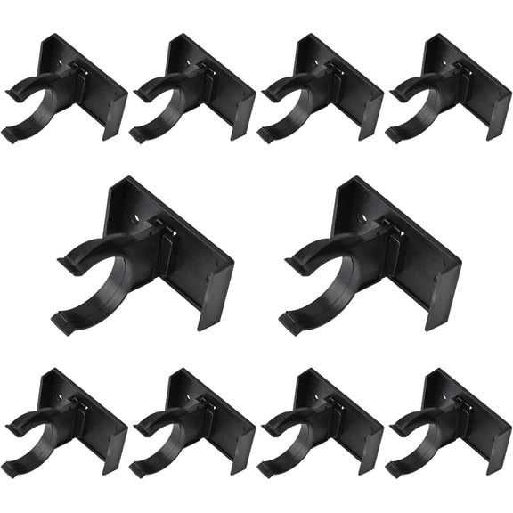 CEYAZYE 10 PCS Plastic Kitchen Leg Plinth Clips, Adjustment Foot Buckle, Toe Kick Clips for Cabinet Leveler Leg, 1 inch Black Furniture Accessory Kick Skirting Board for Home Kitchen