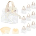 thumbnail image 1 of CEYAZYE 10 Pcs Clear Gift Bags with Handles, Party Favor Reusable Transparent PVC Flower Tote Bag Including Greeting Cards and Ribbon, Ideal for Party Shower Wedding Birthday Shopping (Beige), 1 of 14