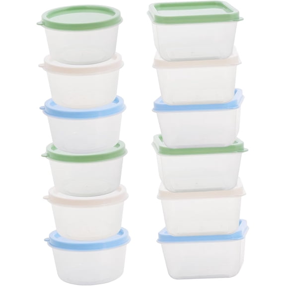 CEYAZYE 12Pcs Airtight Sliced Cheese Storage Containers with Stackable Plastic Cheese Holder for Fridge Crisper for Butter and Slices Versatile Fresh Food Storage(Random Colors)
