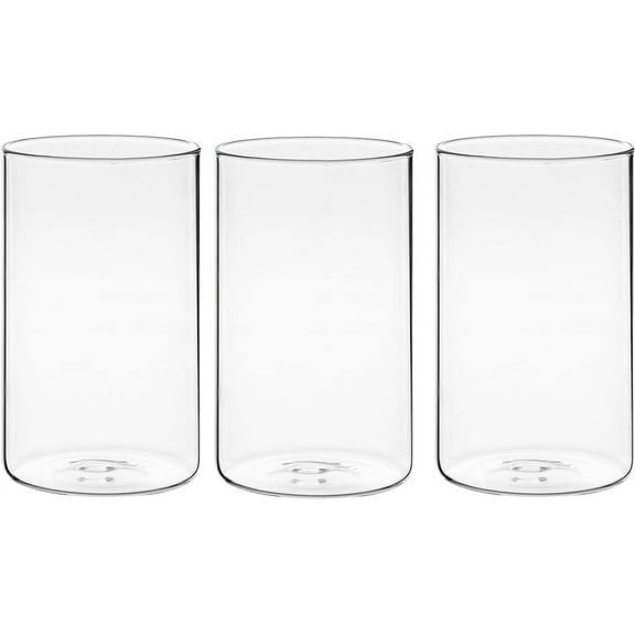 CEYAZYE 15 cm High Glass Vases for Table Decoration [Pack of 3] - Glasses for Candles, Flowers, Pebbles, Shells, Beads & Lantern Glass - Transparent Glass Vase Cylinder - Vases Wedding Table