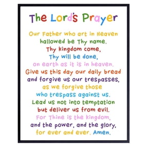 CEYAZYE 4Pcs Lords Prayer Bible Decorative Painting, Christian Gift Blessing Religious Scripture Home Decor Suitable for Churches, Offices,Study Rooms
