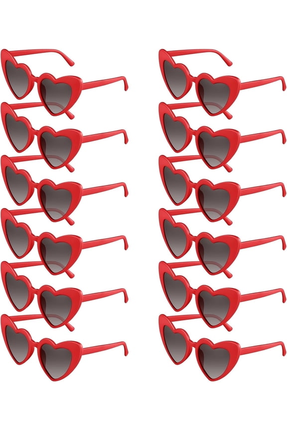 6/12/24/48 Pcs Heart Sunglasses Fashion Heart Shaped Glasses Bachelor Party Fashion Sunglasses Women's Wedding Party
