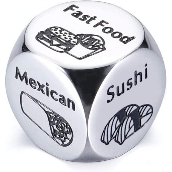 CEYAZYE Food Decision Dice Couples Gifts for Boyfriends Gifts for Girlfriends Food Decider Anniversary Steel Date Night Gifts Wedding Gifts