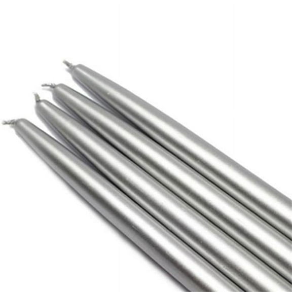 CEZ-042-12 10 in. Taper Candles, Metallic Silver - 144 Piece