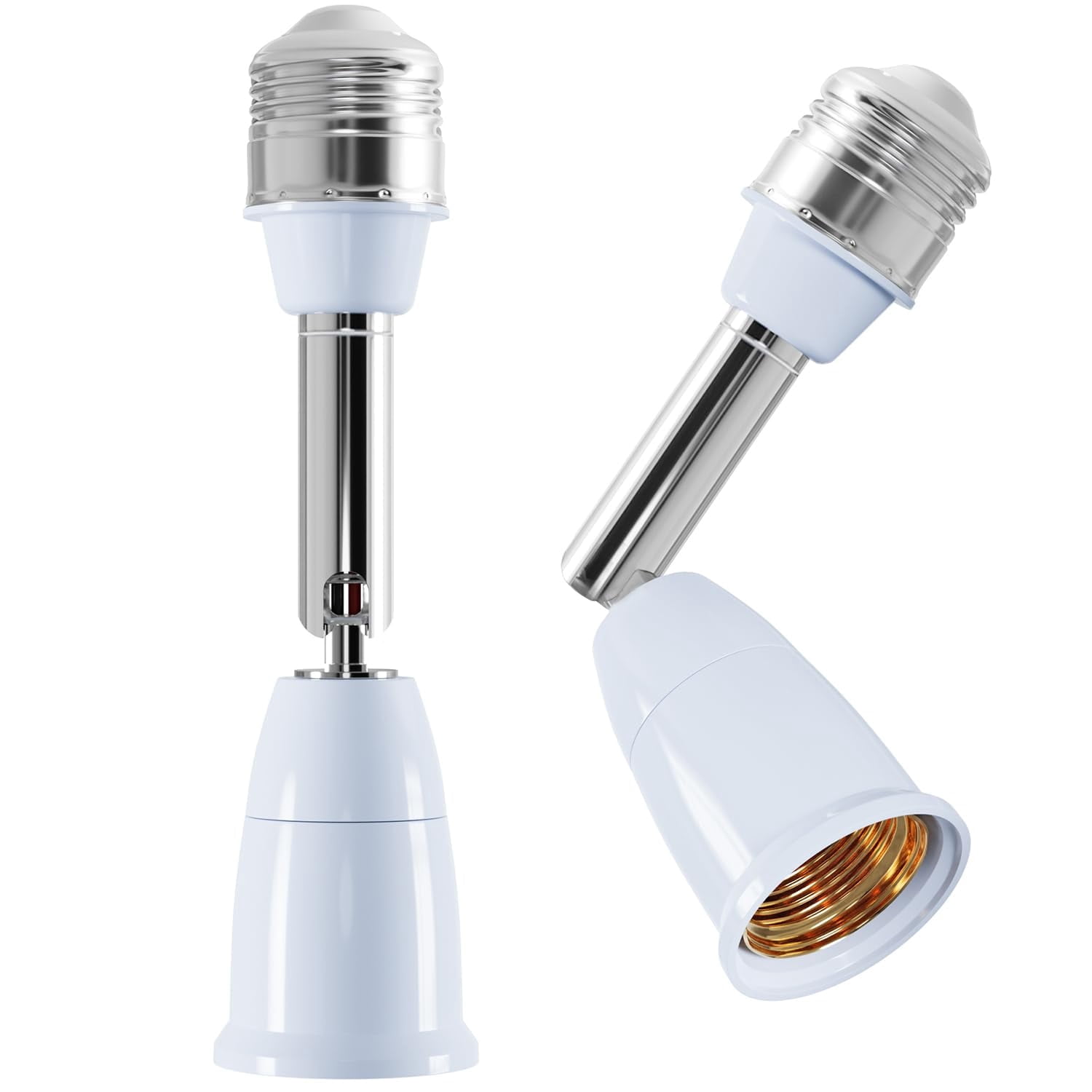 CEZOLO 2 Pack E26/E27 Light Socket Extender, 4.5 Inch, 360° Adjustable ...