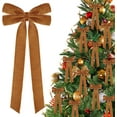 thumbnail image 1 of CEklwe 12Pcs 5in X 10in Camel/Brown Velvet Ribbon Bows Christmas Tree Decorations, Xmas Ornaments Vintage Christmas Decor for Tree Home Party Front Door Vintage Wreath Holiday Decor, 1 of 15