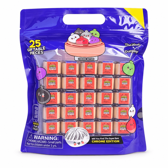 CEklwe 25 Count Mini Dumpling Squishy Toys, Individually Wrapped Collectible Squeeze Fidgets, Party Favors, Classroom Rewards and Stocking Stuffers