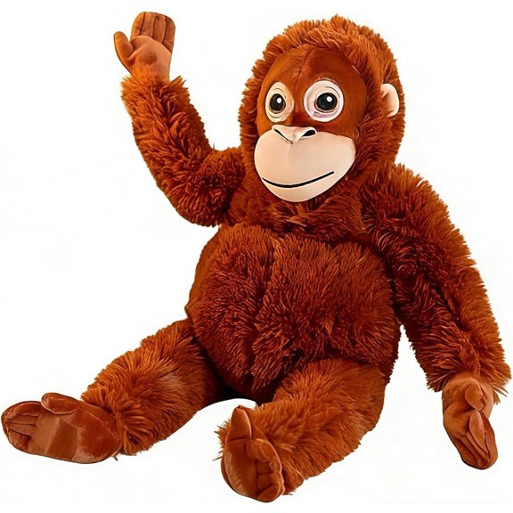 CEklwe Punch Monkey Plush, 23 INCH Large Orangutan Soft Toy, Soft Giant Monkey Cuddle Pillow, Realistic Soft Cuddly Monkey Toy Cute Jungle Home Decor Birthday Present