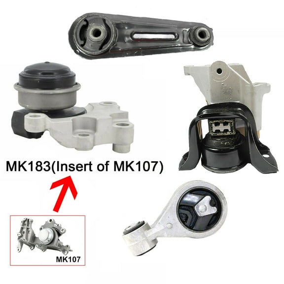 CF Advance Compatible with 08-15 Nissan Rogue 2.5L 4WD Engine Motor and Insert of Automatic Transmission Mount Set of 4PCS A4352 A4351 A7370 MK183 2008 2009 2010 2011 2012 2013 2014 2015