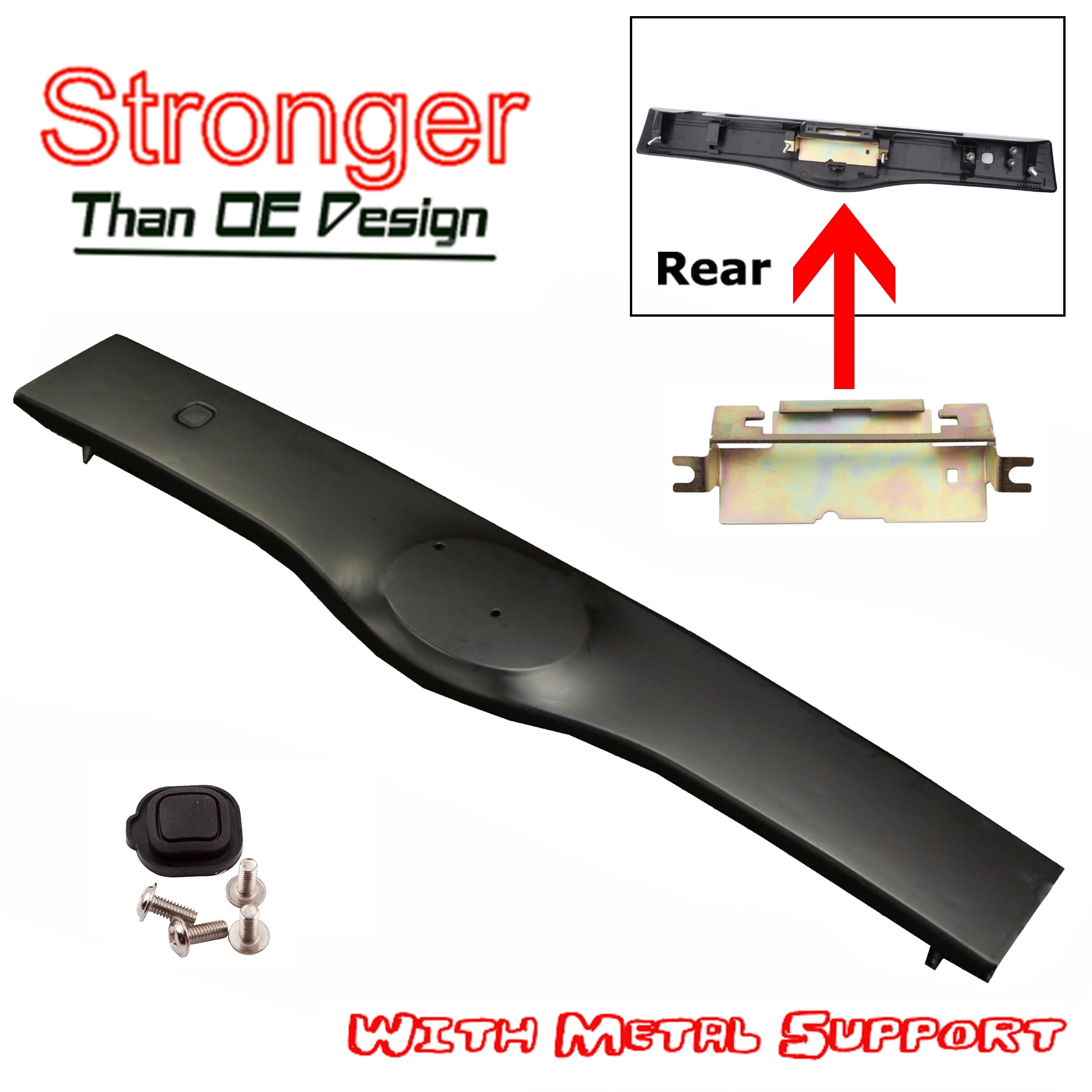 CF Advance For 04 09 Toyota Prius Rear Exterior Tailgate Liftgate Handle Garnish Non Painted Black NPB 2004 2005 2006 2007 2008 2009