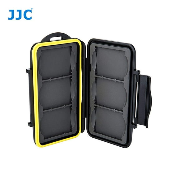 CF Card Case, JJC MC-CF6 Anti-Shock Water Resistant Memory Card Hard Case for 6 Pcs CF CompactFlash Cards with Lock