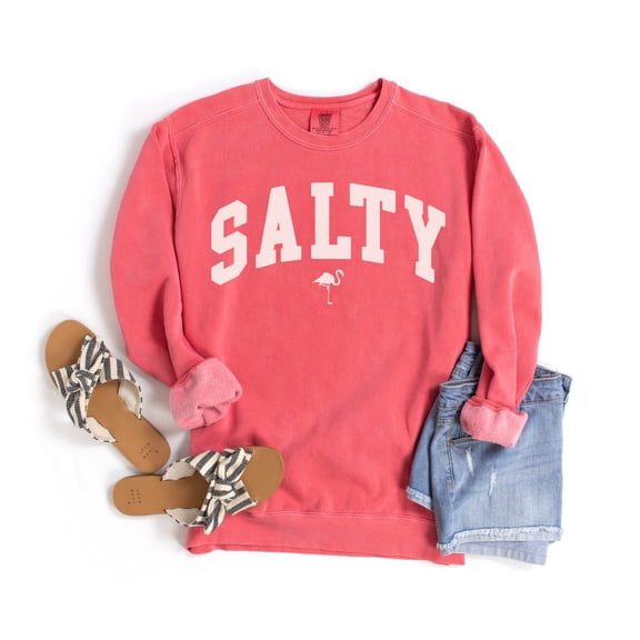 CF Colors Salty Sweatshirt, Beach Sweatshirt, Beach Lover Giftful, Summer Crewneck, Vacation Sweatshirt, Beachful Flamingo Shirt,
