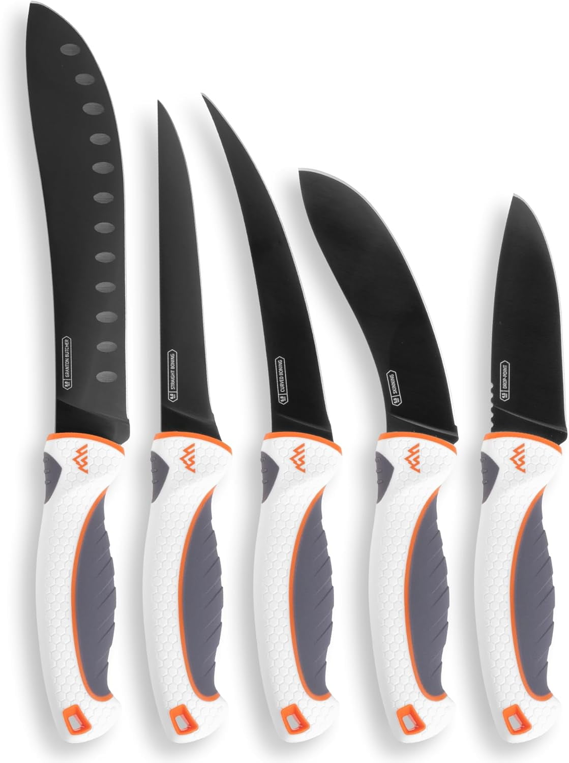 CF  ErgoMax 6-Piece Professional Game Processing Knife Set - Caping & Boning Knives, Skinning Knife, Butcher, Elite Big Game, Elk & Deer Hunting Gear, Perfect Field Dressing Knife Set