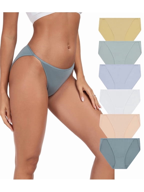 String Bikini Panties High Cut Modal Underwear Stretchy Soft Hipster Panties for Ladies(6A,2XL)