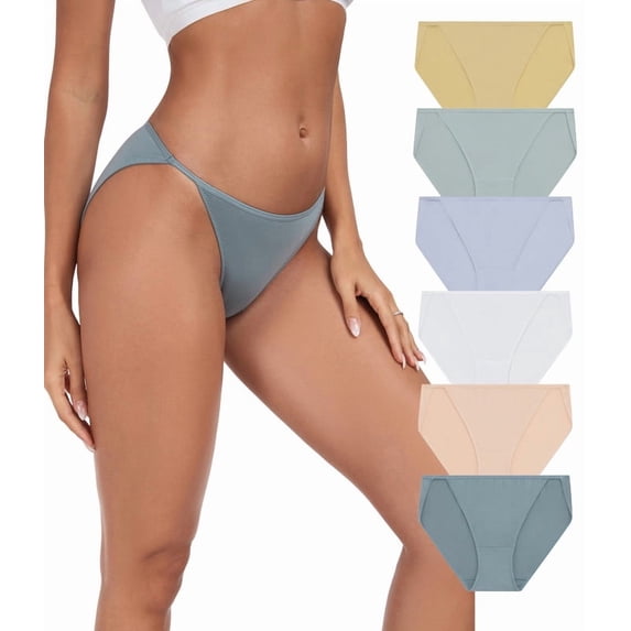 CF String Bikini Panties High Cut Modal Underwear Stretchy Soft Hipster Panties for Ladies(6A,2XL)