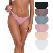 CF String Bikini Panties High Cut Modal Underwear Stretchy Soft Hipster Panties for Ladies6C,L