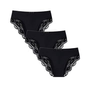 CF Womens Underwear Lace Bikini Panties Pack Stretch Womens Hipster Panties, Soft Comfort Ladies briefs Smooth Underpant3B,M