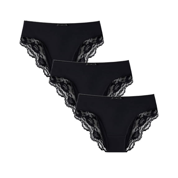 CF Womens Underwear Lace Bikini Panties Pack Stretch Women's Hipster Panties, Soft Comfort Ladies briefs Smooth Underpant(3B,S)