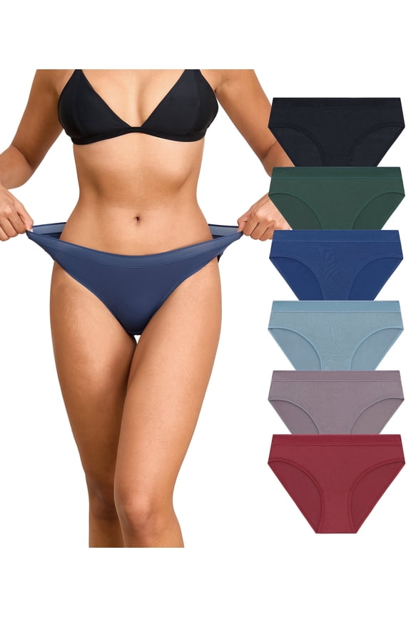 Modal Underwear Supersoft Hipster Panties for Women Breathable & Stretch Ladies Bikini Underpants Comfortable Undies 6 Pack(6E,XL)