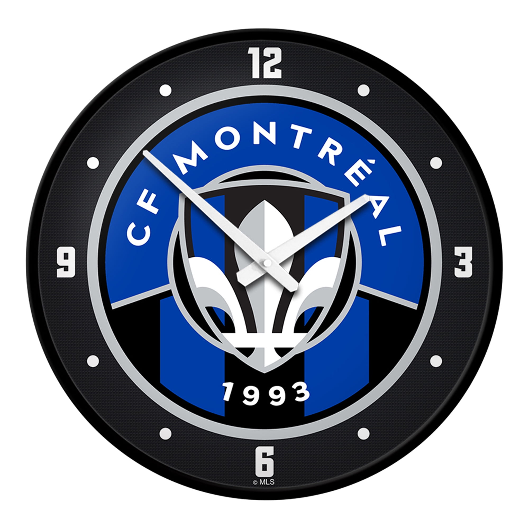 CF Montreal 17.5" Black and Blue Modern Wall Clock