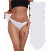 CF String Bikini Panties High Cut Stretchy Soft Modal Low Waist Underwear Ladies Hipster Panties Multi Pack6W,3XL