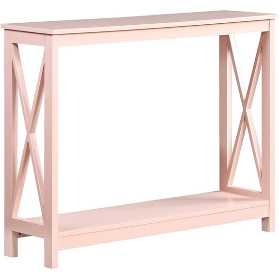 CF Transitional Entryway Hall Table for Living Room and Bedroom, Display Foyer Table, Blush Pink