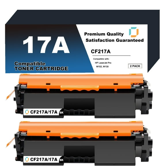 CF217A Toner Cartridge Replacement Compatible for HP 17A 2 Pack to use with LaserJet Pro M102a, LaserJet Pro M102w, LaserJet Pro MFP M130a, LaserJet Pro MFP M130fn, M130fw, M130nw Printer