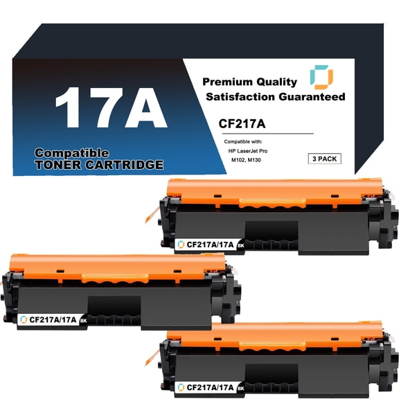 CF217A Toner Cartridge Replacement Compatible for HP 17A 3 Pack to use with LaserJet Pro M102a, LaserJet Pro M102w, LaserJet Pro MFP M130a, LaserJet Pro MFP M130fn, M130fw, M130nw Printer