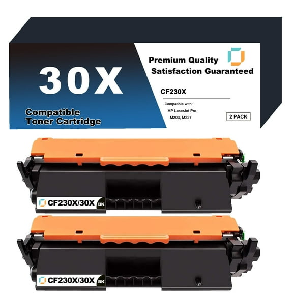 CF230X High Yield Toner Cartridge Replacement Compatible for HP 30X 2 Pack to use with LaserJet Pro M203d, M203dn, M203dw, MFP M227d, MFP M227fdn, MFP M227fdw, MFP M227sdn Printer