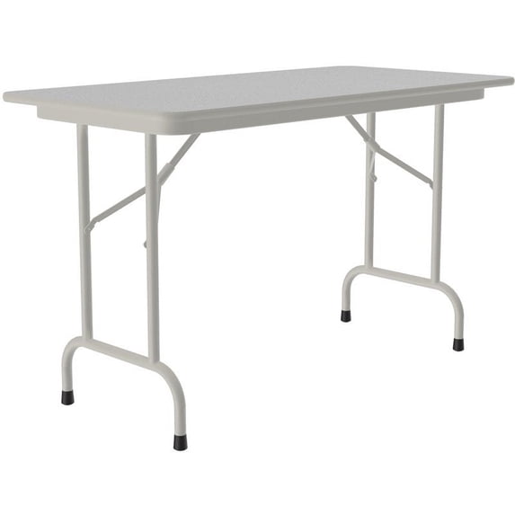 Correll 24"W x 48"D Melamine Top Folding Table in Gray Granite