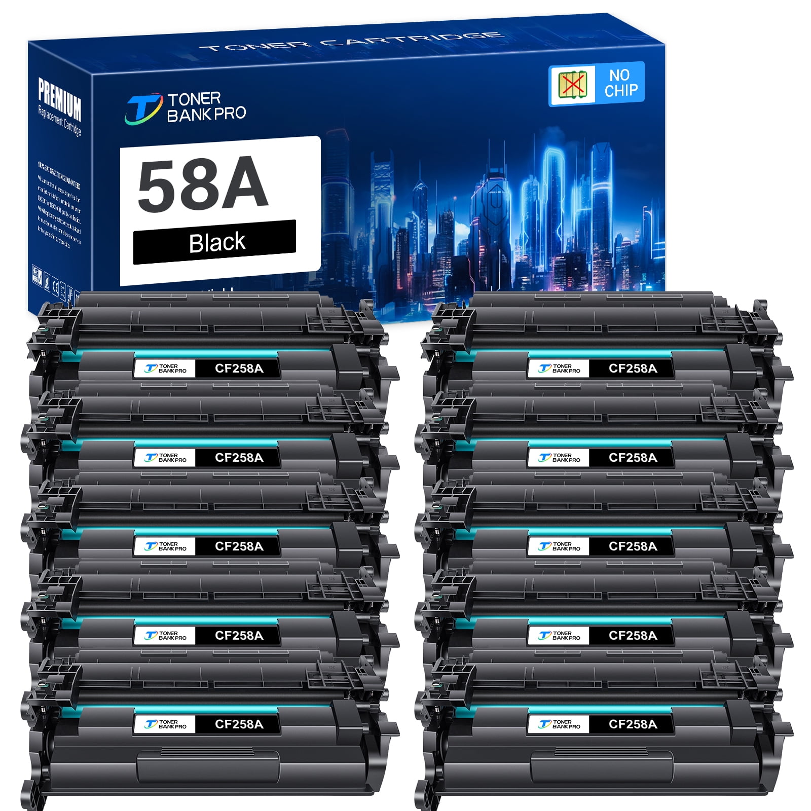 CF258A Toner Cartridge 58A Black (NO-chip) Compatible for HP 58A 58X ...