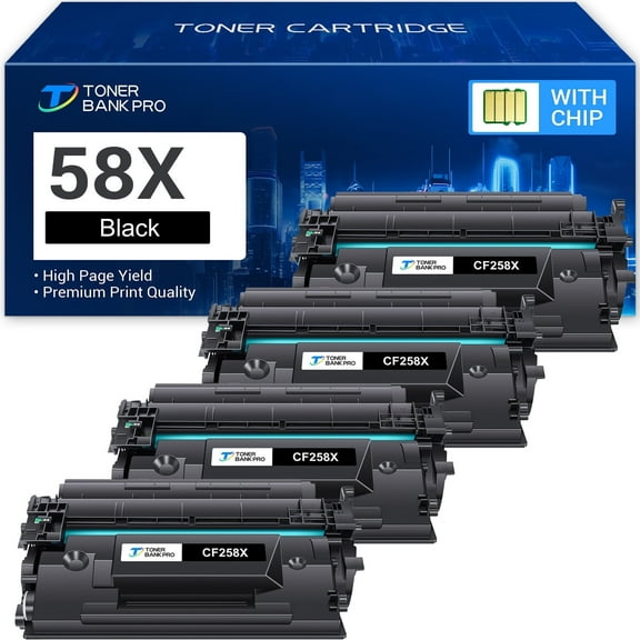 CF258X Black 58X High Yield Toner Cartridge (WITH CHIP) Compatible for HP 58A 58X CF258X CF258A HP LaserJet Pro M404n M404dn M404dw MFP M428fdw M428fdn M428dw M406dn M430f M404 M428 Printer Ink