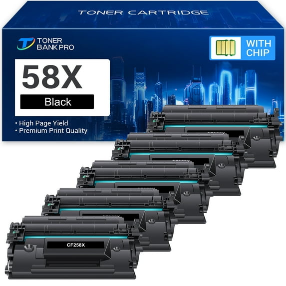 CF258X Black 58X Toner Cartridge (With-chip) High-yield Compatible for HP 58A 58X CF258X CF258A HP LaserJet Pro M404n M404dn M404dw MFP M428fdw M428fdn M428dw M406dn M430f M404 M428 Printer Ink