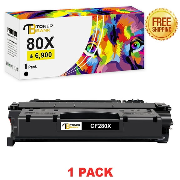 CF280X 80X Black Toner Cartridges with Chip Compatible for HP Laserjet 80A 80X CF280X CF280A Pro 400 M401a M401d M401n M401dn M401dne M401dw MFP M425dn M425dw Printer Ink （cf280ad1，1-Pack）