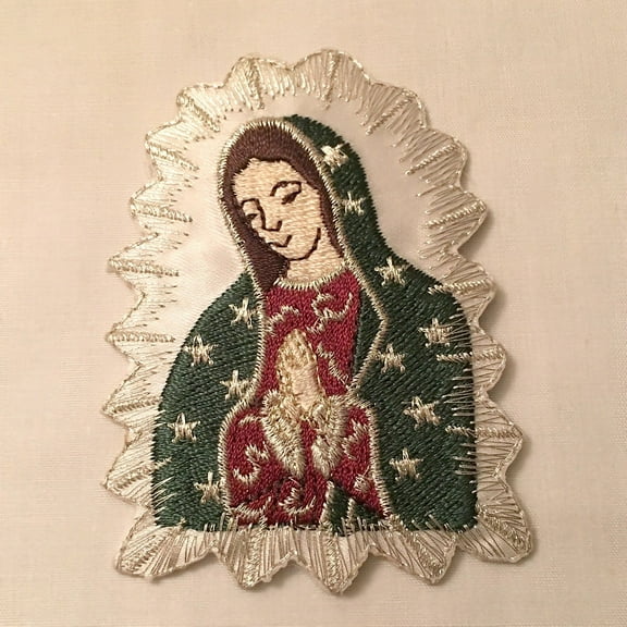 CF3849/50 Baptism Virgin Mary Embroidered Patch Applique Santa Maria Christening