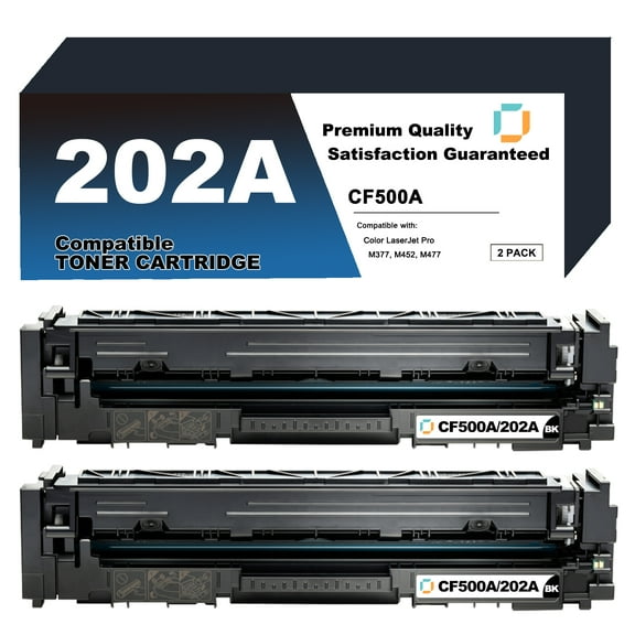 CF500A Toner Cartridge Replacement Compatible for HP 202A 2 Pack to use with Color LaserJet Pro M254dw, Color LaserJet Pro MFP M281cdw, Color LaserJet Pro MFP M281fdw Printer