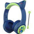 CF9 Cat Ear Kids Bluetooth Headphones with LED Light Up,Safe 85dB