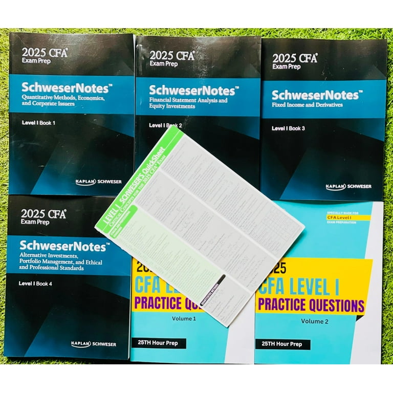 CFA Level 1 2025 Kaplan Schweser Books + Quick Sheet+ 25th Hour Prep NEW