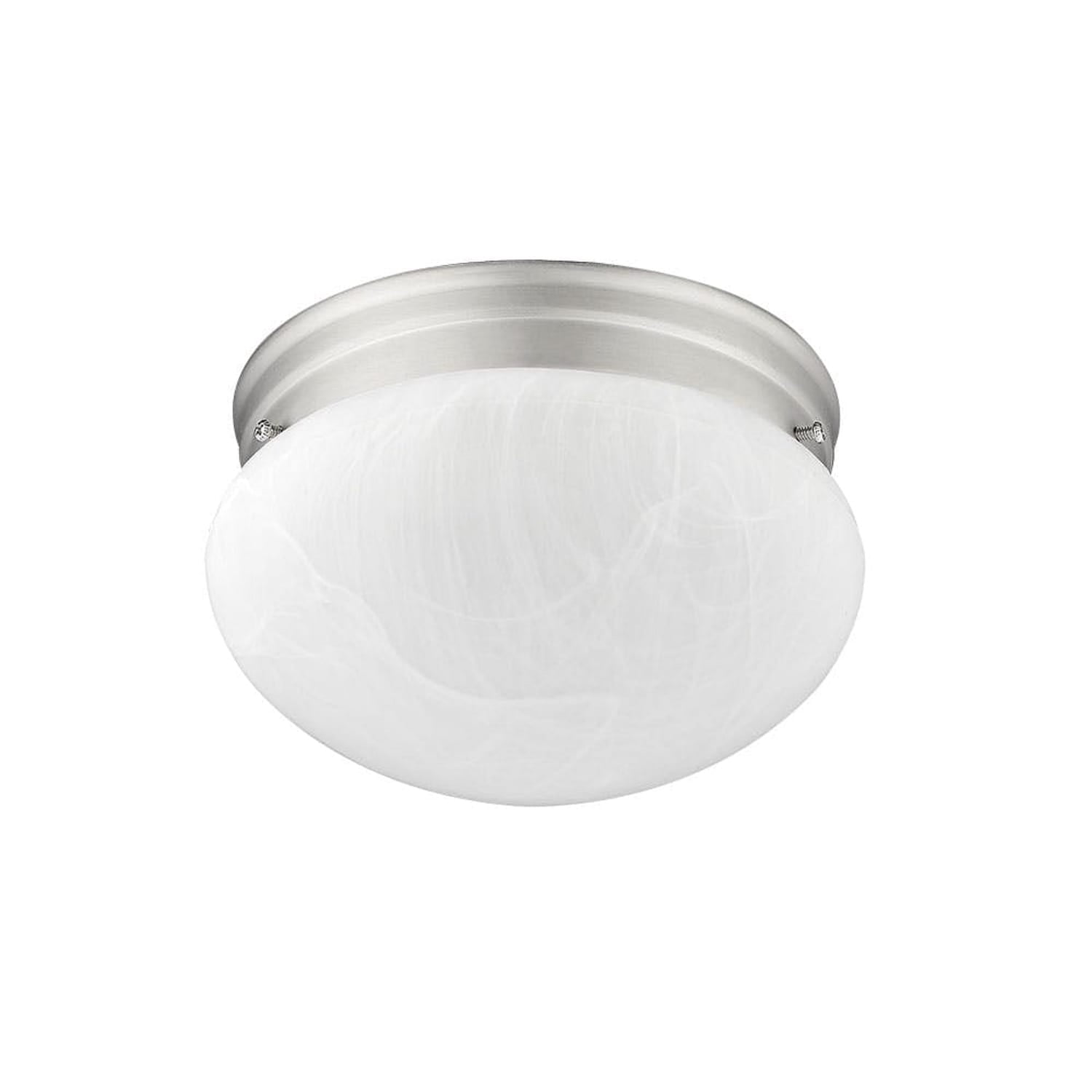 9" Frosted Glass Flush Ceiling Light in Satin Nickel Finish