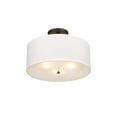 thumbnail image 1 of CFC Lighting 3 Light Simple Fabric Drum Semi-Flush Light in Oiled Bronze, 1 of 3