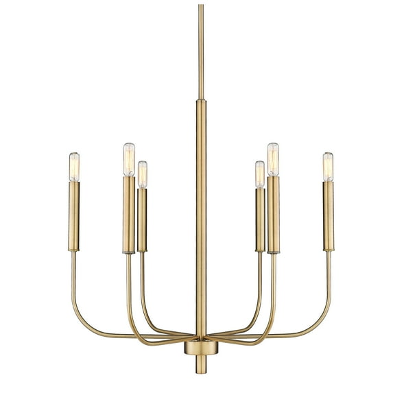 CFC Lighting 6 Light Mid Century Modern 25" x 25" Chandelier in Aged Brass