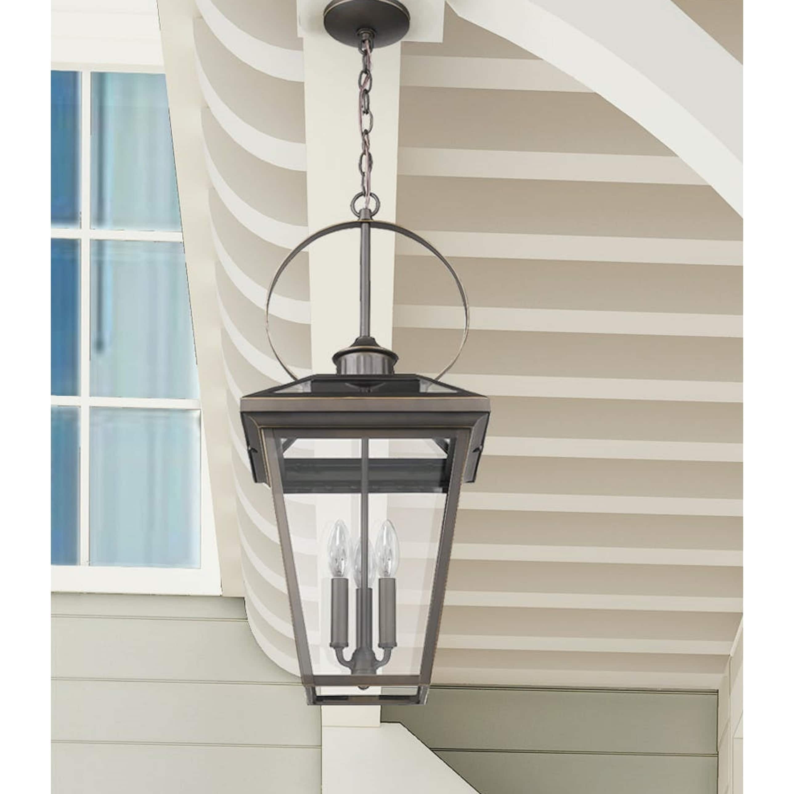 CFC Lighting Large Outdoor Bronze Pendant with Circle